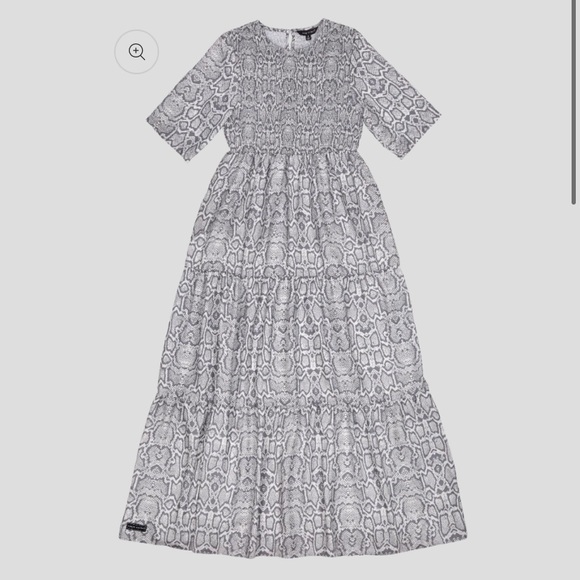 Snakeskin Shirred Dress MIDI DRESS BY SIMPLY SOUTHERN - Picture 1 of 4